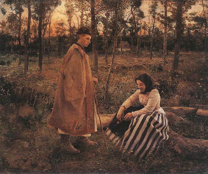 Bela Ivanyi-Grunwald Shepherd and Peasant Woman Germany oil painting art